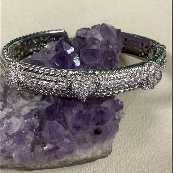 Judith Ripka Jewelry - *Judith Ripka* Sterling Hinged CZ Heart Cuff Bracelet